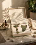 Lumière Ritual Set — jade roller and gua sha in keepsake box